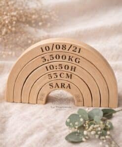 Arcoiris Montessori personalizado con natalicio