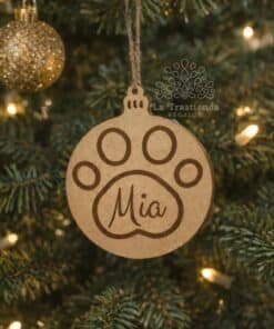 Bola de Navidad personalizada huella mascota o arbolitos en madera – Adorno navideño