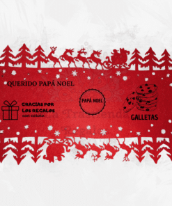 Mantel individual Papá Noel personalizado rojo