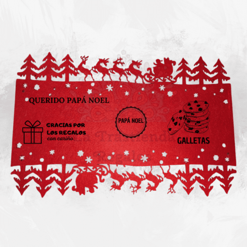 Mantel individual Papá Noel personalizado rojo