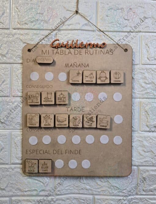 Tabla de rutinas personalizadas
