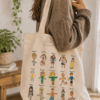 Bolsa personalizada para profes y maestros con dibujos de los niños y nombres