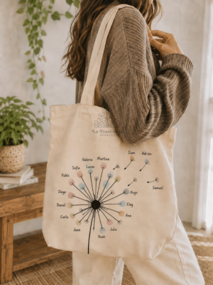 Bolsa personalizada para profes y maestros con nombres de los niños