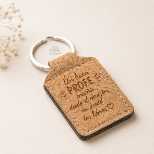 Llavero de corcho personalizado para maestros y profes NATURA