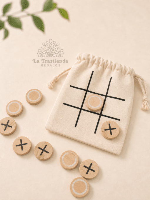 Mini 3 en raya personalizado con bolsita de tela y marca de agua La Trastienda Regalos