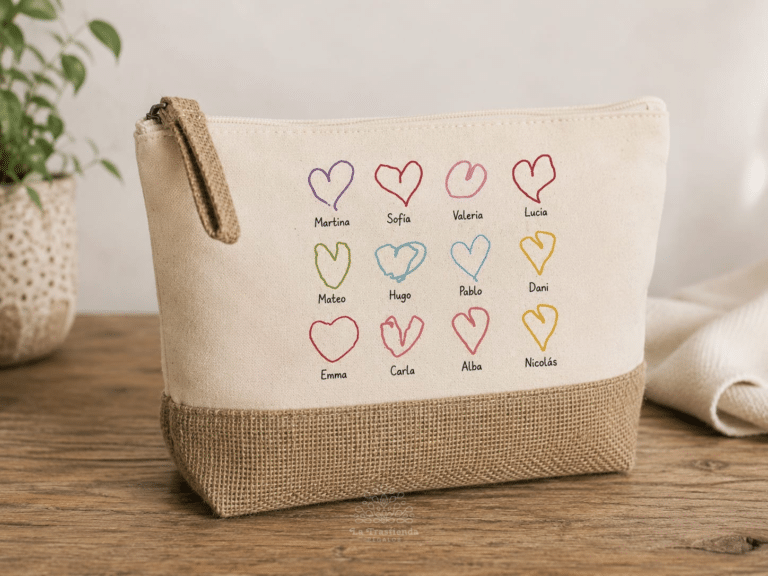 Neceser personalizado para profes y maestros con corazones
