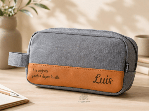 Neceser personalizado para profes y maestros con nombre y frase modificables