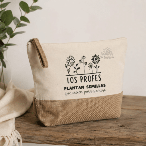 Neceser para profes y maestros con frase Los profes plantan semillas