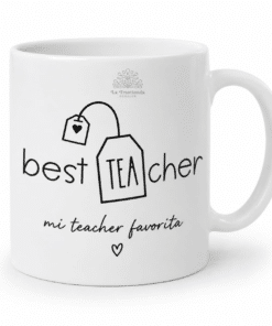 Taza personalizada para maestros y profesores con frase best teacher
