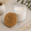 Vela aromática personalizada para maestros y profes con tapa de bambú grabada LLUMA